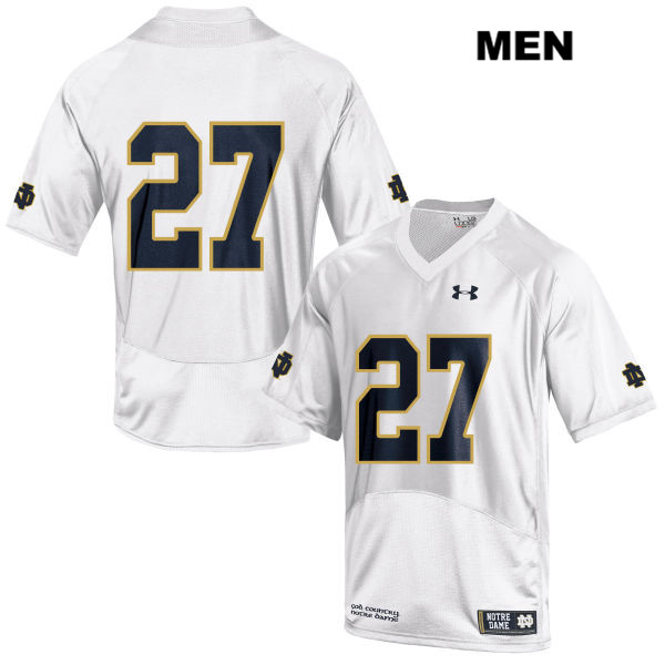 Men's NCAA Notre Dame Fighting Irish #27 Arion Shinaver Stitched College Under Armour Authentic White No Name Football Jersey DX10B61GM